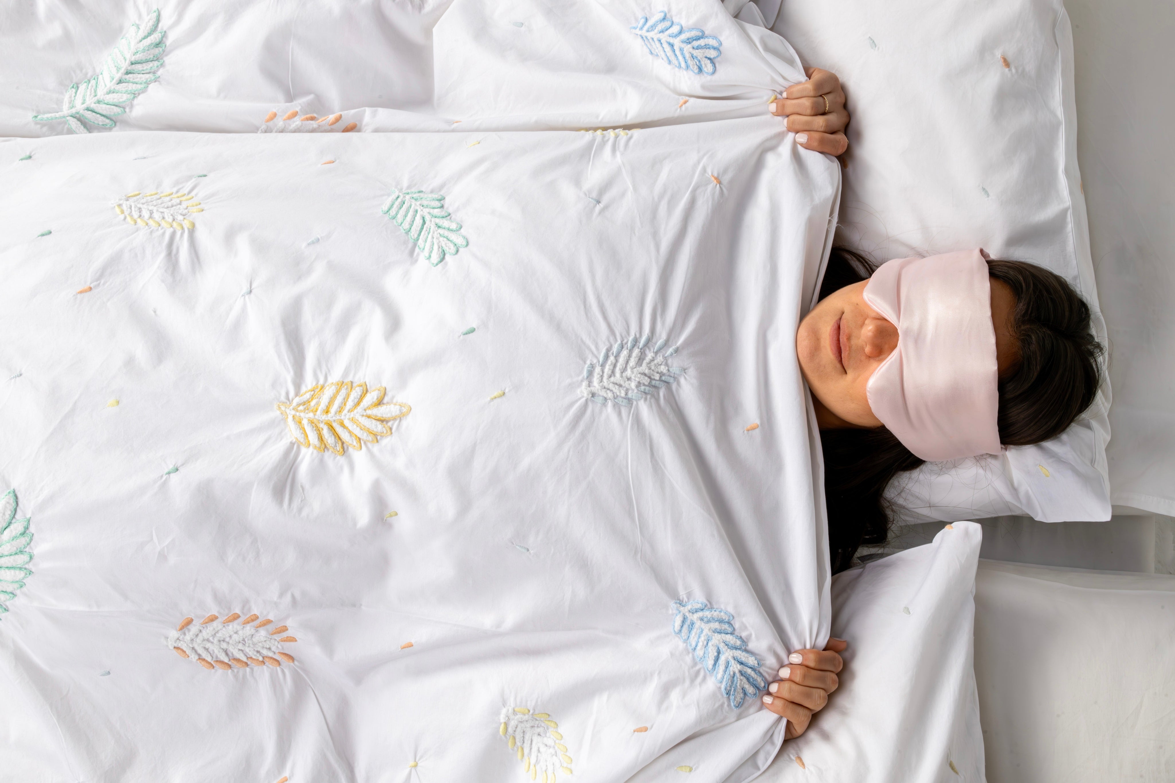 Feathery Embroidered Duvet Set