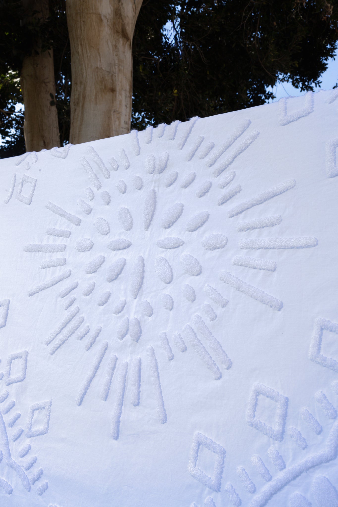 Boho Tufted Duvet Set in White