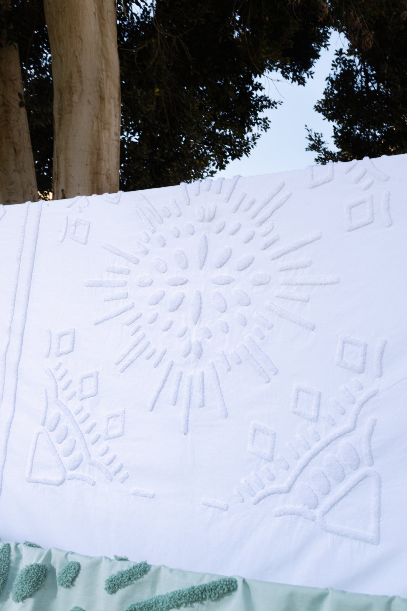 Boho Tufted Duvet Set in White
