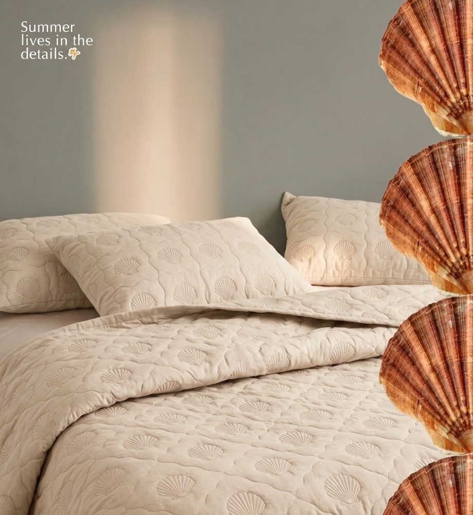 Seashell Quilt in Offwhite