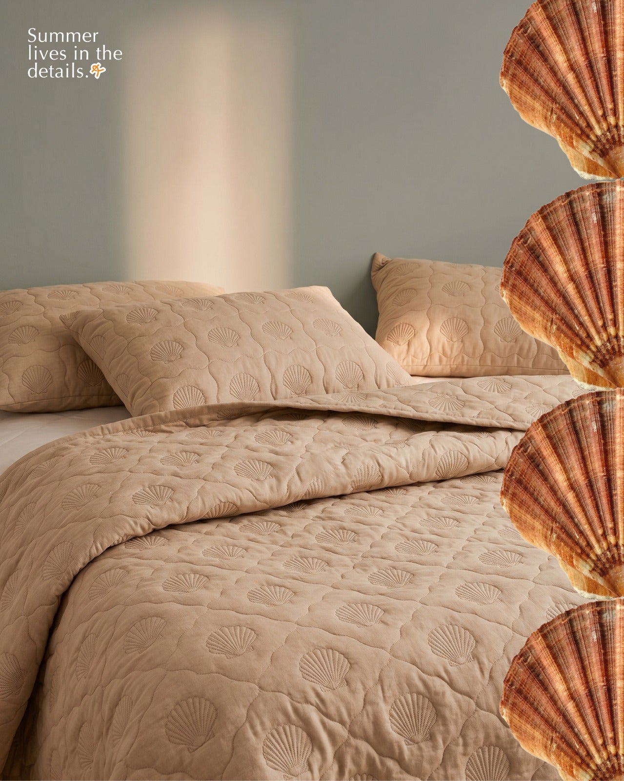 Seashell Quilt in Beige