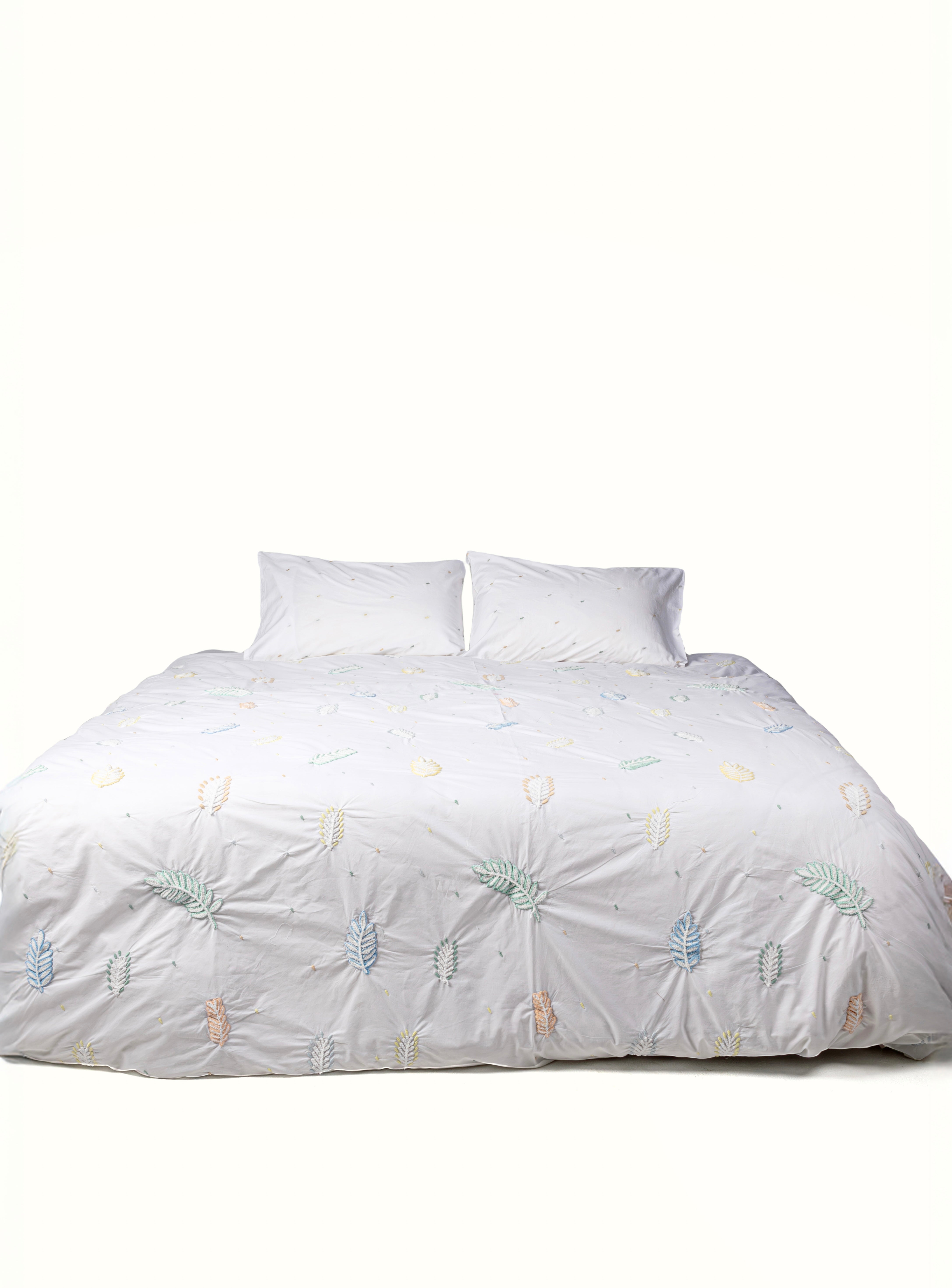 Feathery Embroidered Duvet Set