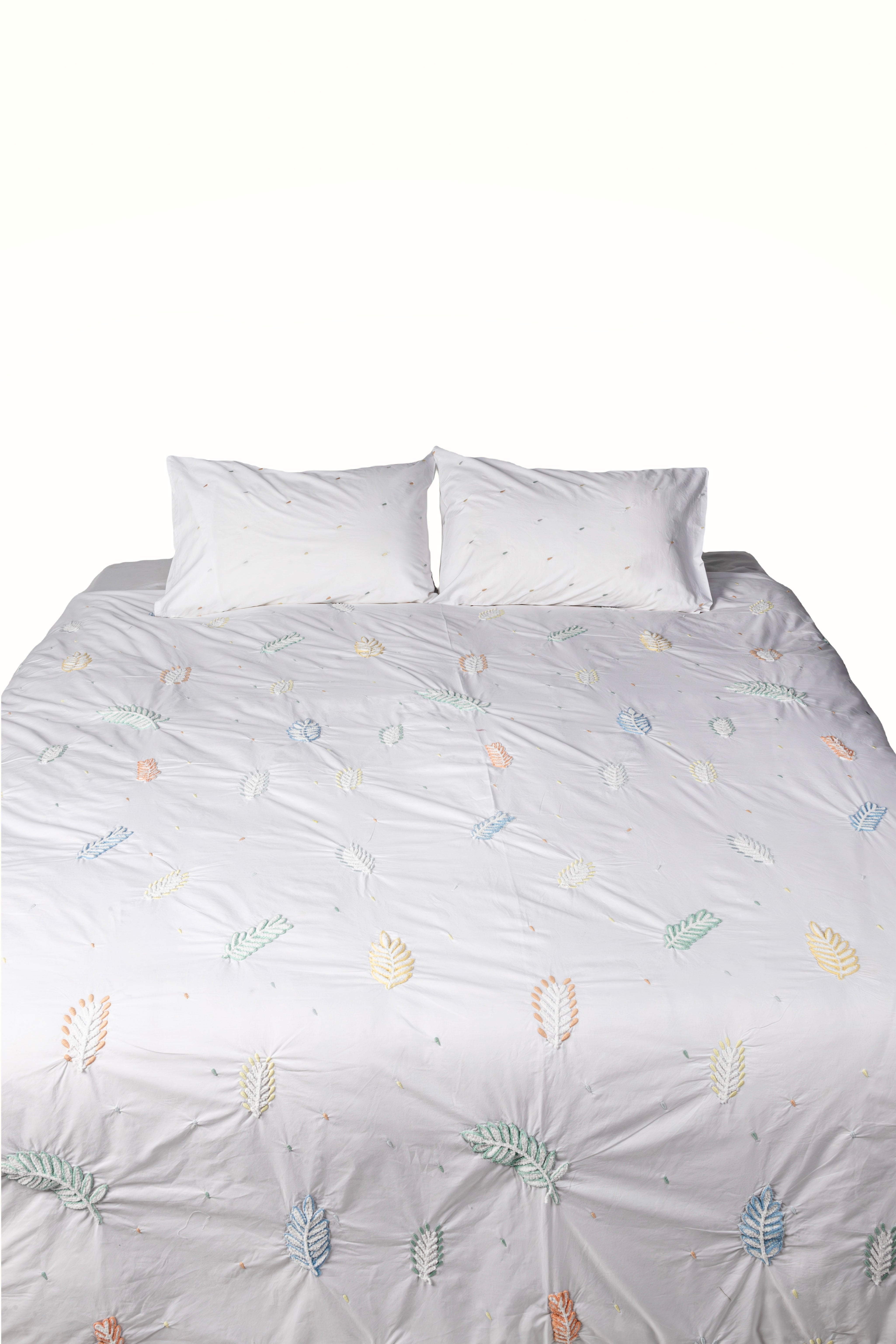 Feathery Embroidered Duvet Set