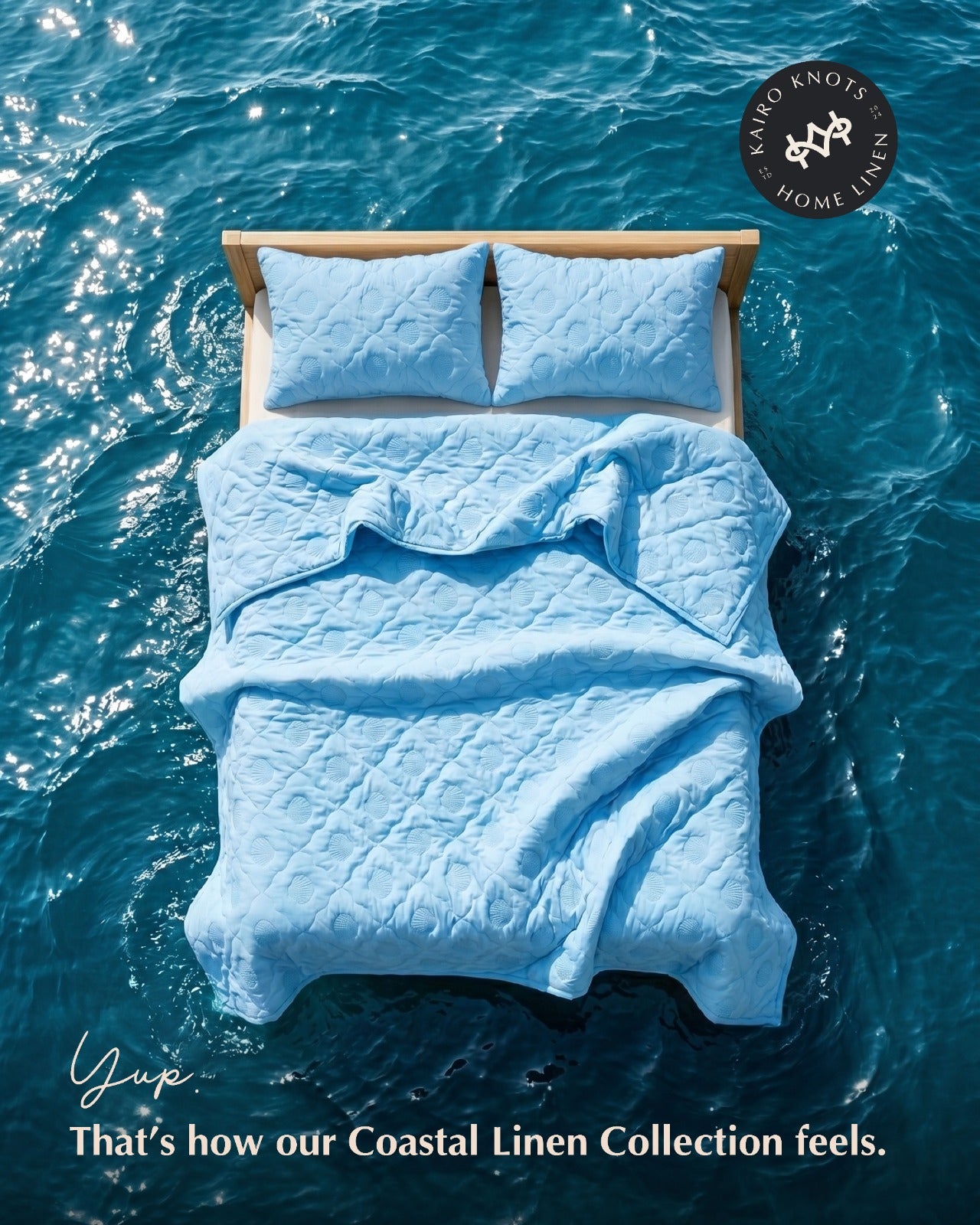 Seashell Quilt in Sky Blue